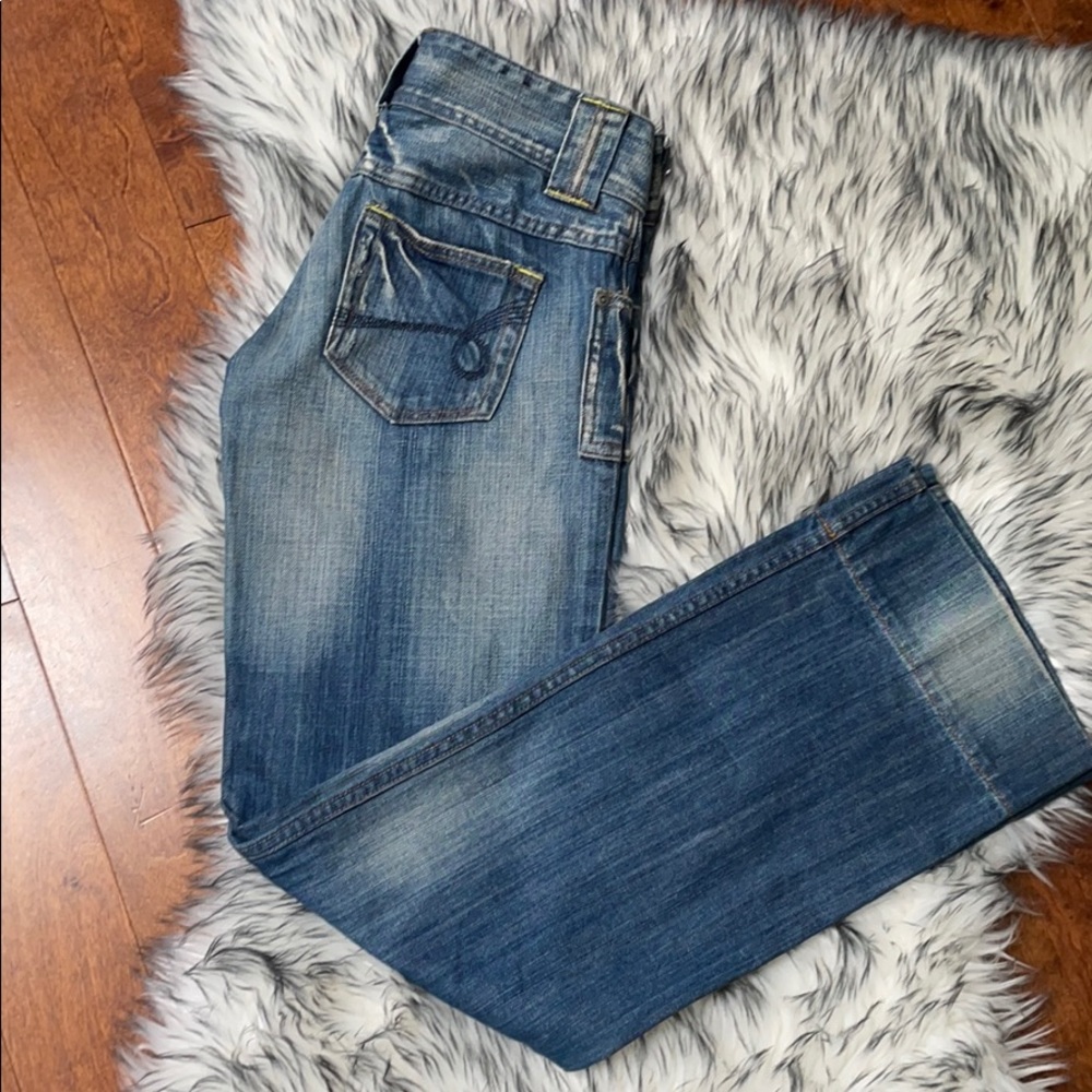 Ton Sur Ton Distressed Wide Leg Jean
